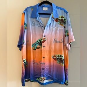 BLUE SKY INN - Graphic-print satin shirt